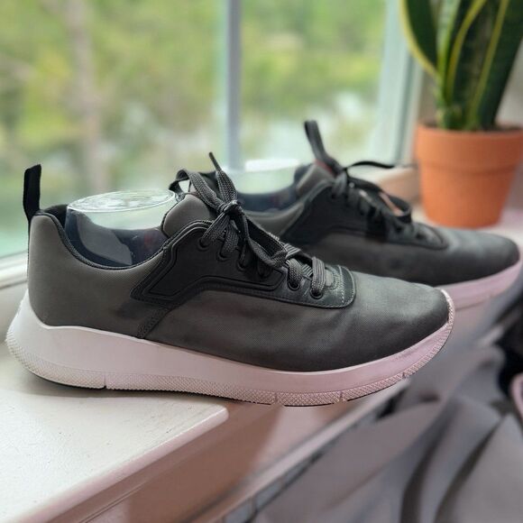 PRADA Nylon Linea Rossa Sneakers in Charcoal Gray Men’s Size 8 Style No.4E 3148 main image 10